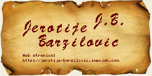 Jerotije Barzilović vizit kartica